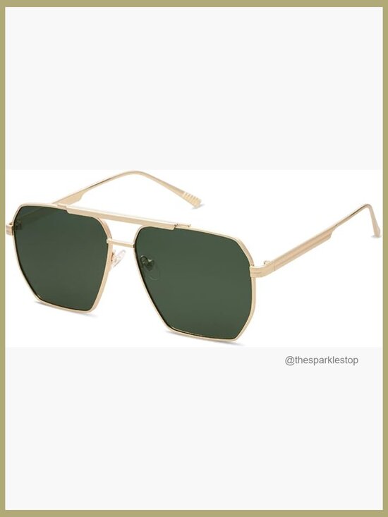 Retro Oversized Square Polarized Sunglasses Vintage Metal Frame main image 7